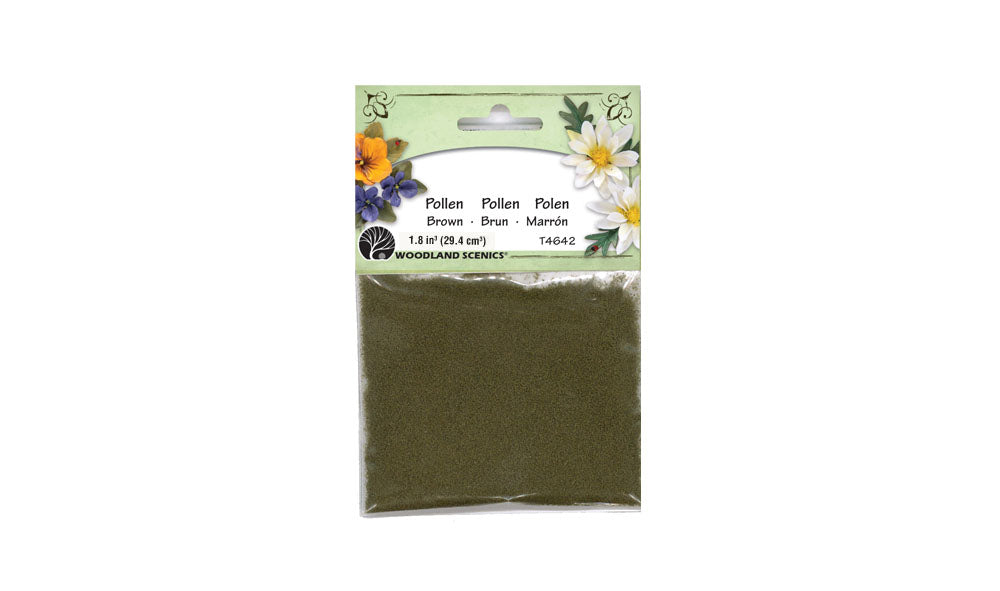 Woodland Scenics T4642 Brown Pollen modelling material, retail package.