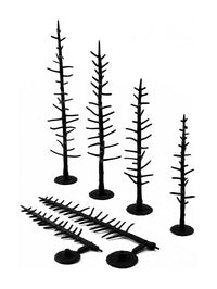 Woodland Scenics TR1125 Pine Tree Armatures, sample armatures showing flat and shaped branches with bases.