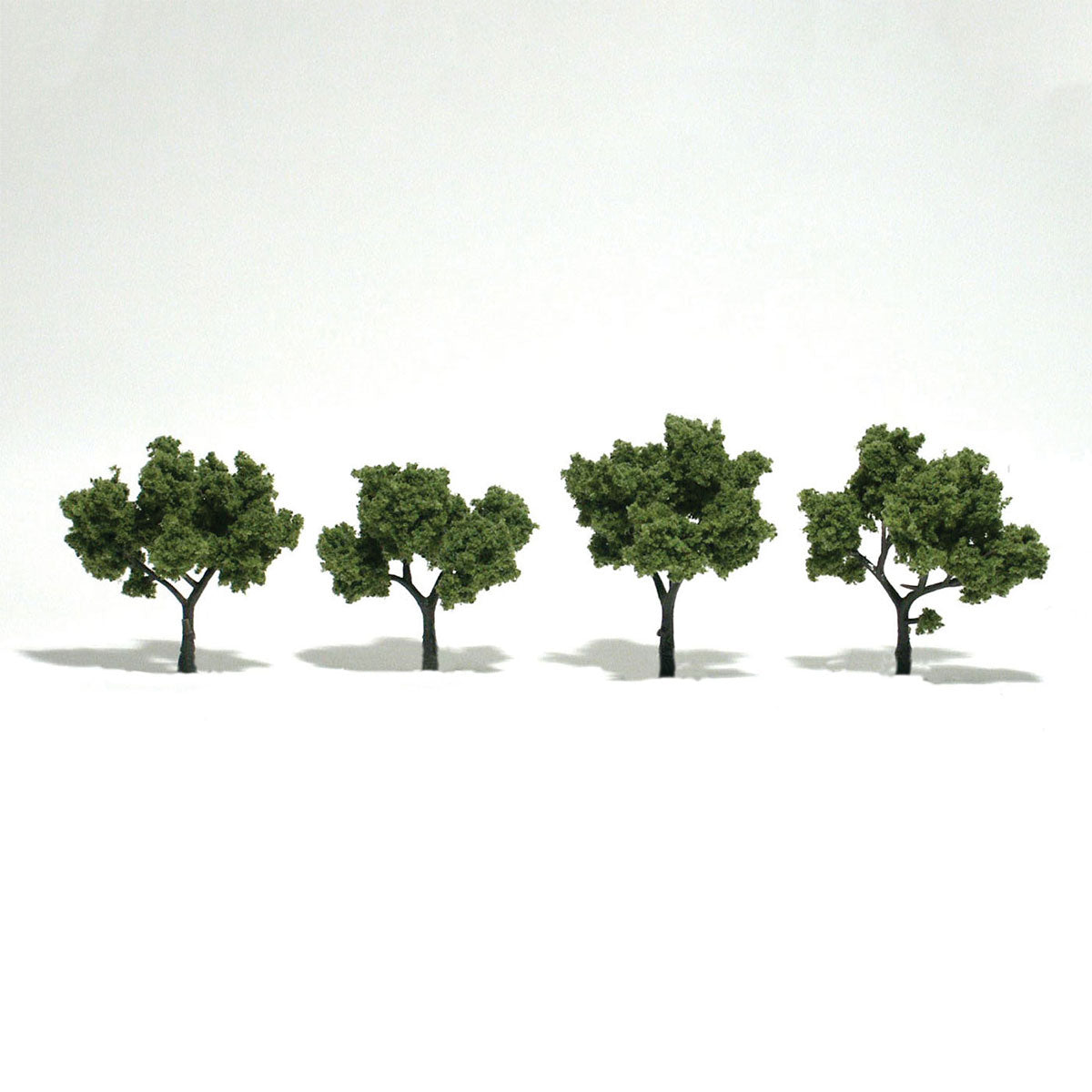 Woodland Scenics TR1503 Light Green model trees, 2 to 3 inches, four-pack