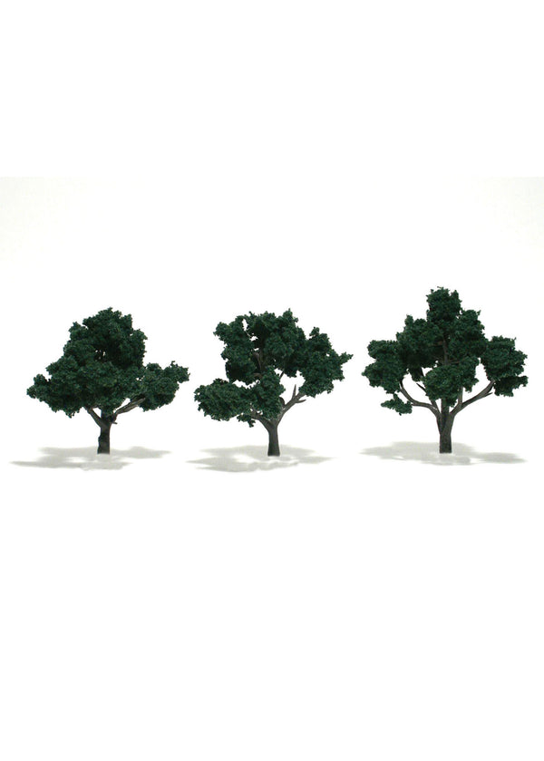 Woodland Scenics TR1508 ready-made dark green trees, three-pack, 3 to 4 inches tall
