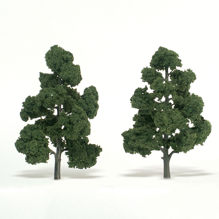 Woodland Scenics TR1518 Medium Green Ready Made Trees 7 to 8 inches, two trees