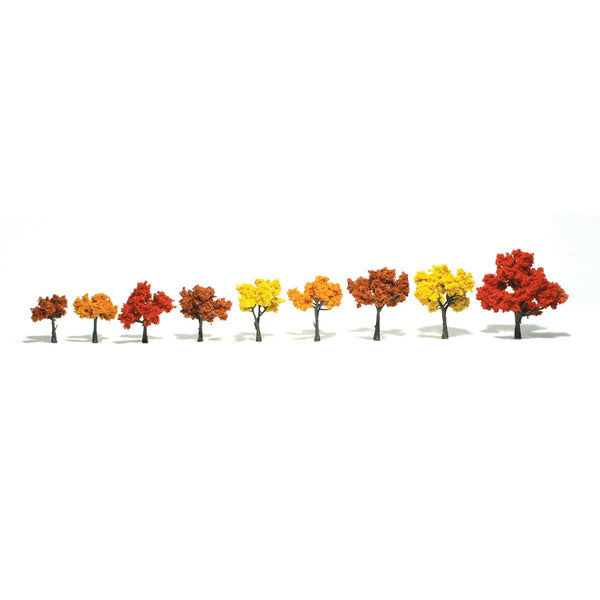 Woodland Scenics TR1540 Ready Made Fall Mix Trees, nine trees