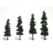 Woodland Scenics TR1561 Ready Made Conifer Green Trees, four trees