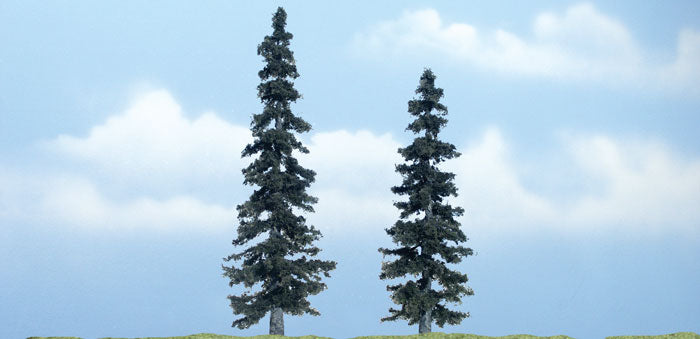 Woodland Scenics TR1621 Premium Spruce model trees, 5-inch and 4-inch two-pack
