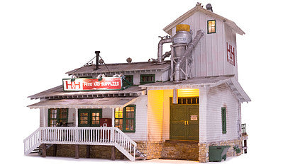 Woodland Scenics N scale H&H Feed Mill Built-&-Ready structure BR4949