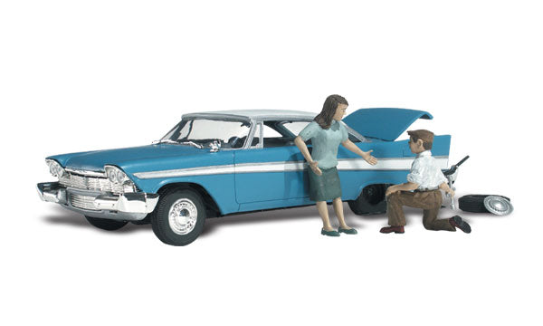 Woodland Scenics AS5323 Felix Fix-a-Flat N scale car and figures