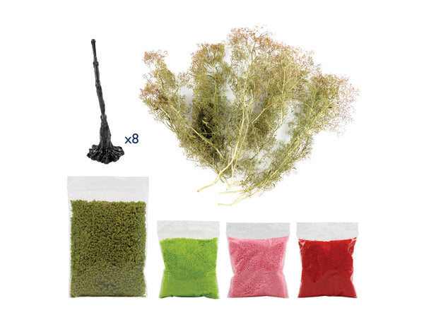 WWScenics WSLF059 Spring tree making kit resin trunks, seafoam and foliage