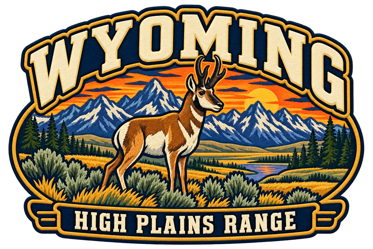 Wyoming heritage badge embroidery artwork
