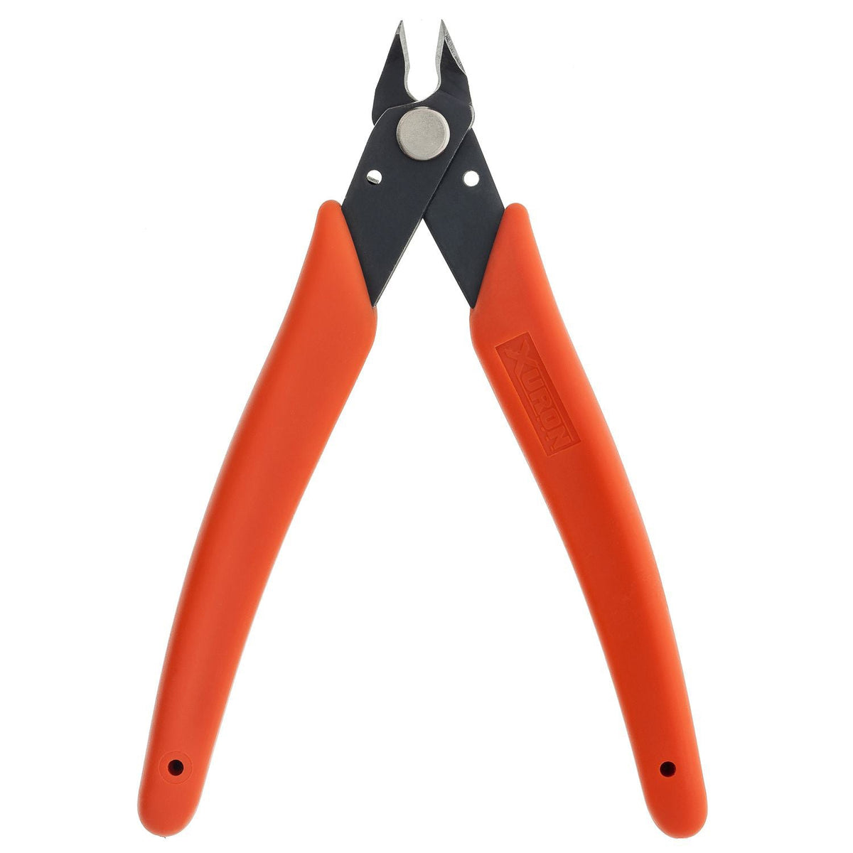 Xuron 420T Angled High Precision Sprue and Soft-Wire Cutter, open jaws and full handle view