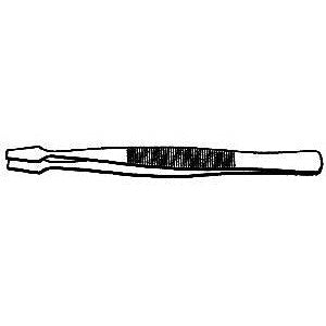 Zona 37543 Tweezers Flat Blade-Stamp - 4-1/2" 11.4cm Length — exact product view
