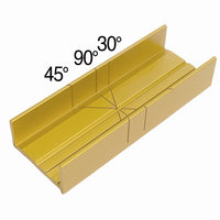 Zona 35-241 set — aluminum miter box with marked cutting angles.