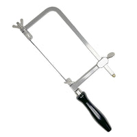 Zona 35-750 adjustable jeweler's saw with black wooden handle.