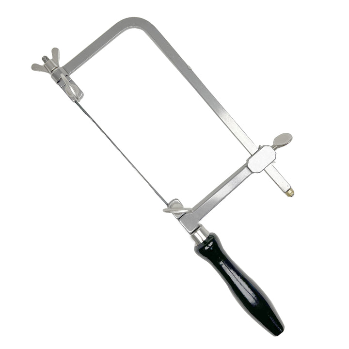 Zona 35-750 adjustable jeweler's saw with black wooden handle.