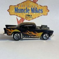 1998 Hot Wheels 1957 Chevy Black w/Flames Airwalk Promotional Exclusive LOOSE