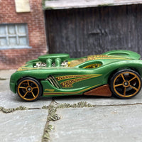 2018 Hot Wheels 16 Angels Pearl Green Yellow And Brown White Scallops On Top And Sides - $2 BARGAIN BIN!
