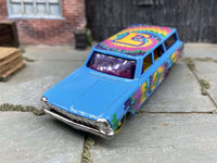 2019 Hot Wheels HW Art Cars #188 1964 '64 Chevy Nova Wagon Blue with tie die