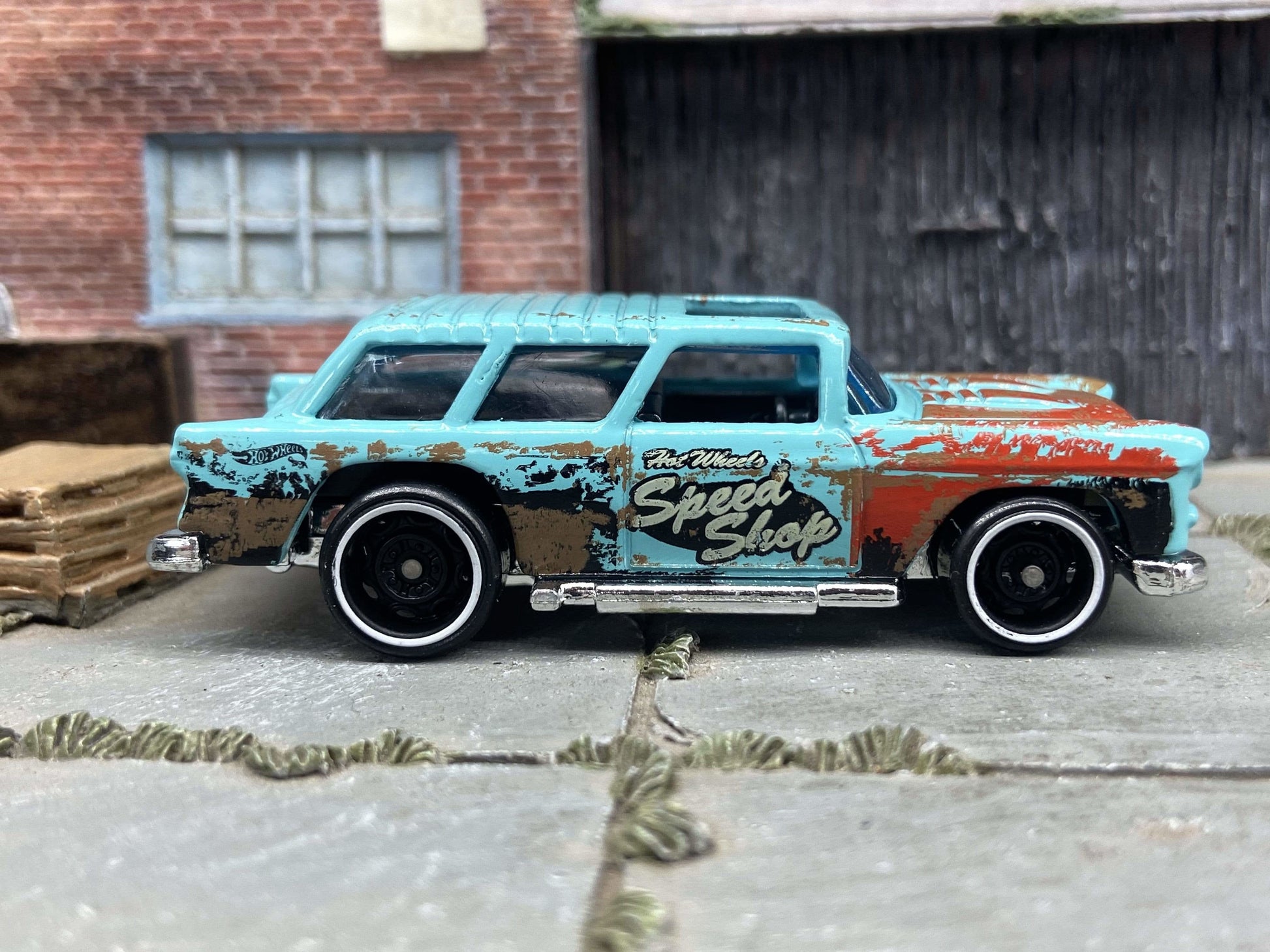 Loose Hot Wheels - 1955 Chevy Nomad - Light Blue Speed Shop Livery