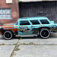 2019 Hot Wheels Speed Shop Rod Squad Classic '55 Chevy Nomad Blue