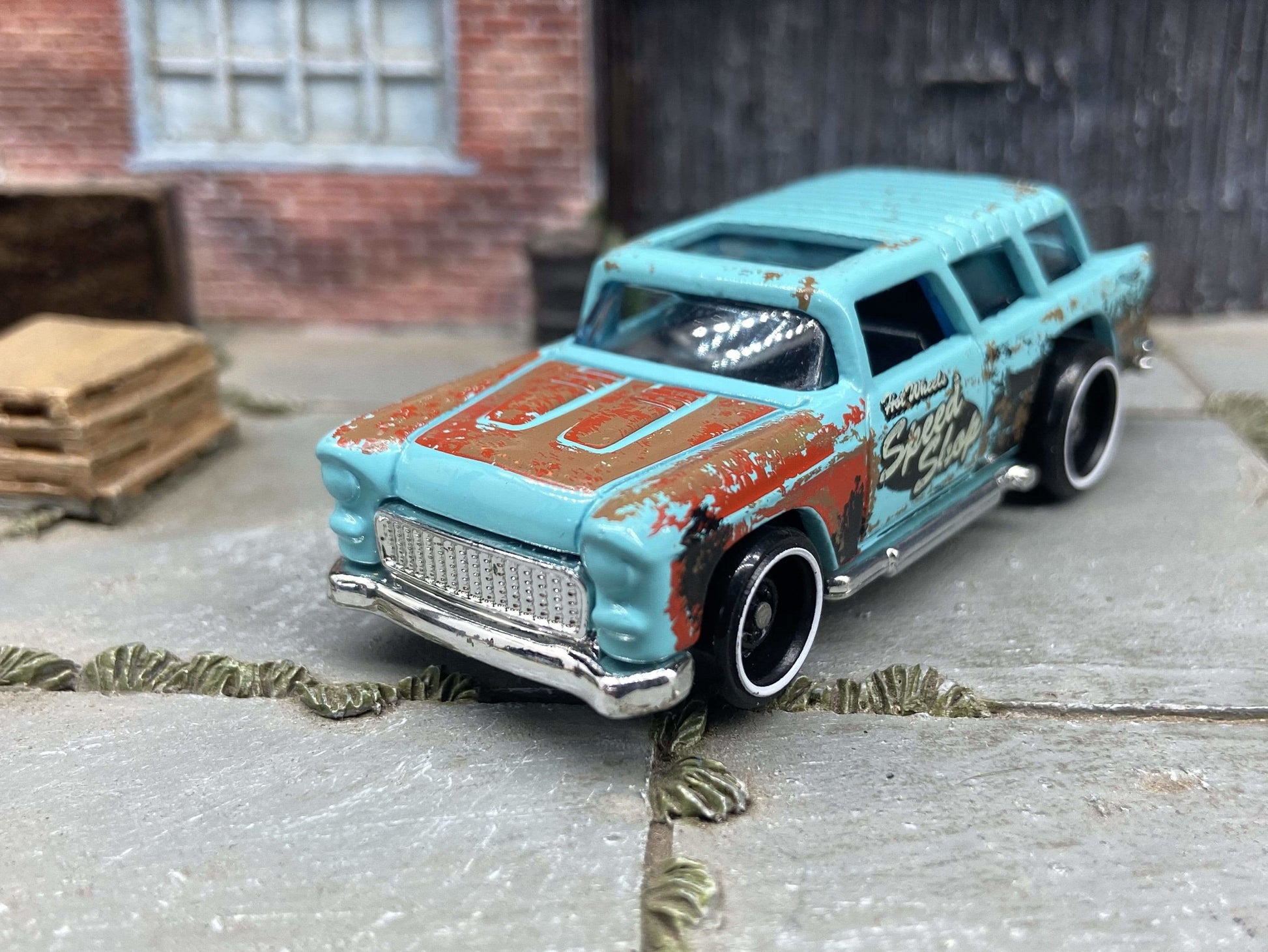 Loose Hot Wheels - 1955 Chevy Nomad - Light Blue Speed Shop Livery
