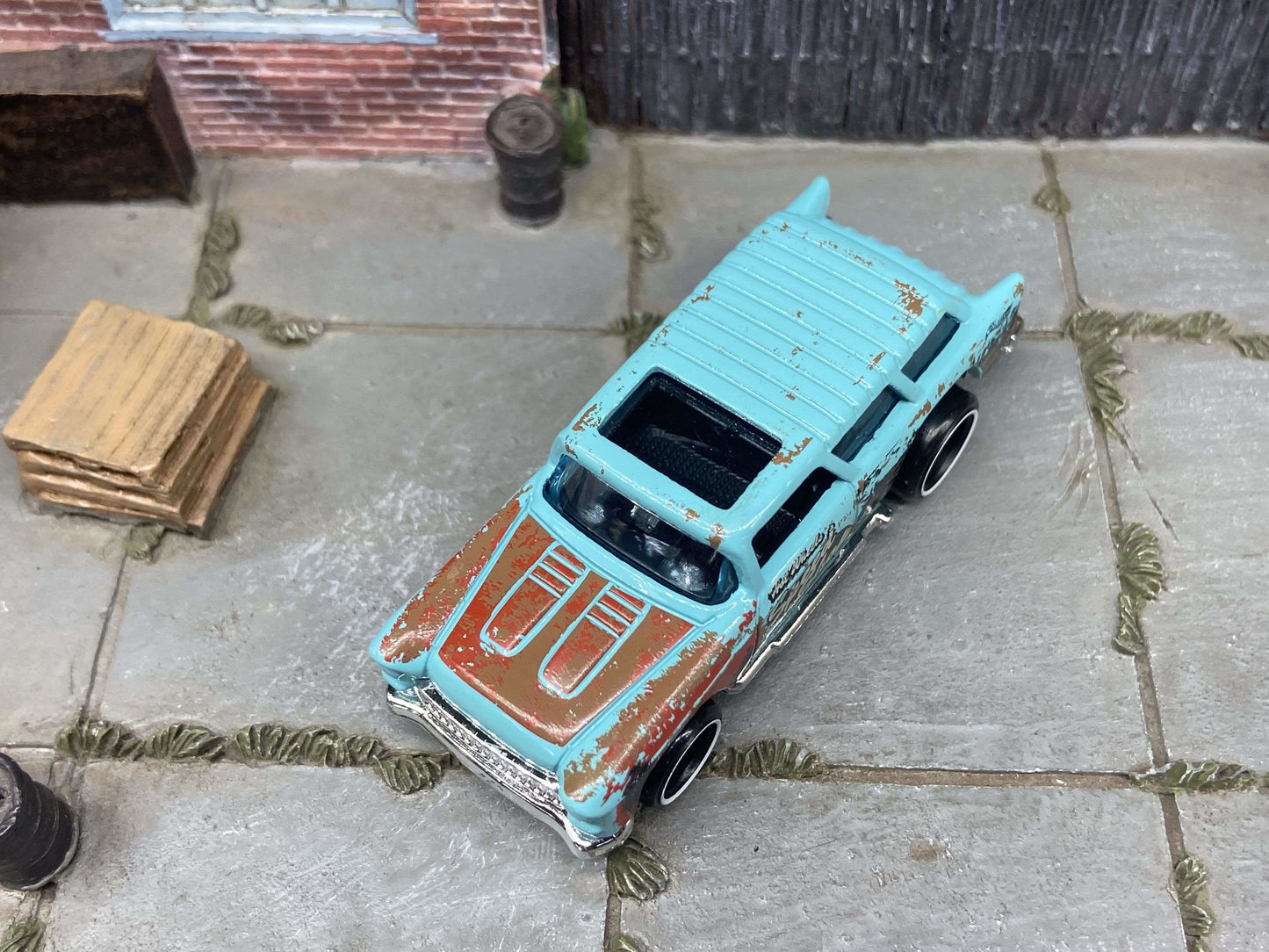 Loose Hot Wheels - 1955 Chevy Nomad - Light Blue Speed Shop Livery