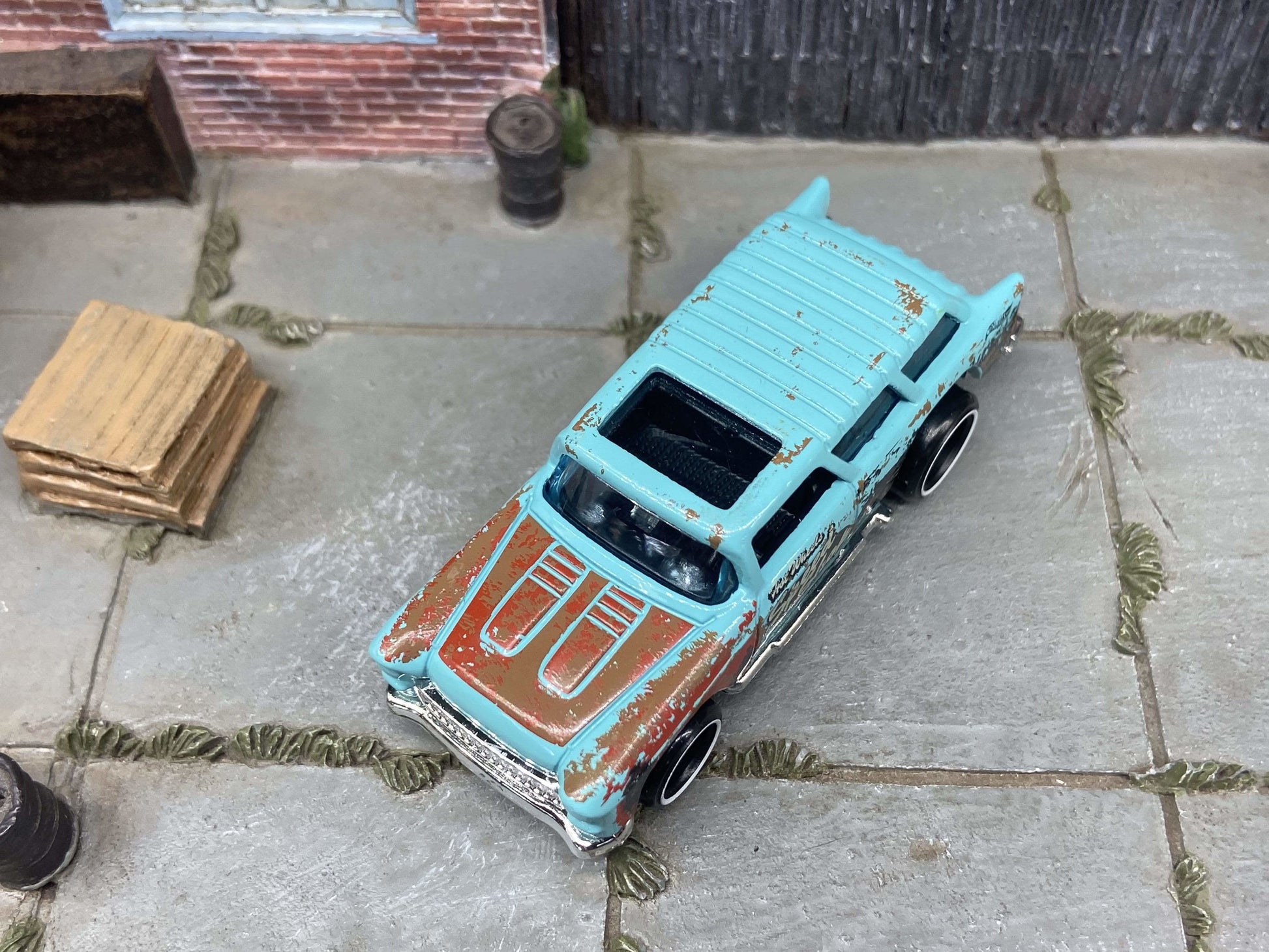 Loose Hot Wheels - 1955 Chevy Nomad - Light Blue Speed Shop Livery
