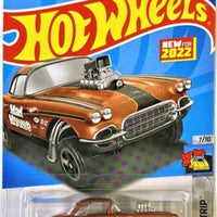 Collectable Carded Hot Wheels - 1962 Chevy Corvette Gasser Drag Car - Golden Brown and Black Mad Mouse