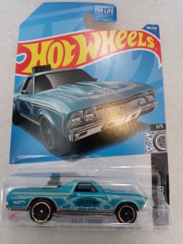 Collectable Carded Hot Wheels - 1968 Chevy El Camino - Light Blue and White