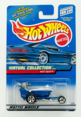 Collectable Carded Hot Wheels 2000 - Hot Seat - Blue and White