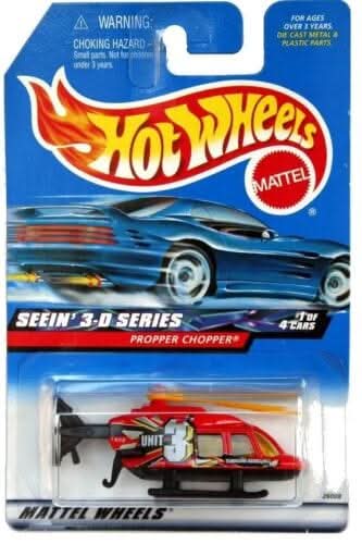 Collectable Carded Hot Wheels 2000 - Propper Chopper - Red and Yellow