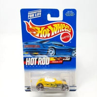 Collectable Carded Hot Wheels 2000 - Track T - Hot Rod Magazine Yellow with Flames