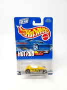 Collectable Carded Hot Wheels 2000 - Track T - Hot Rod Magazine Yellow with Flames