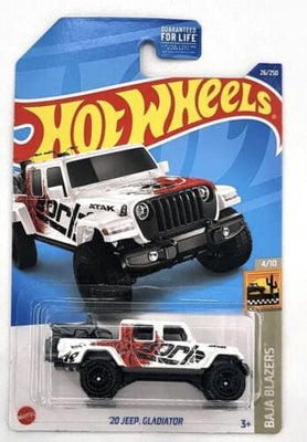 Collectable Carded Hot Wheels - 2020 Jeep Gladiator - White, Red and Black BORLA