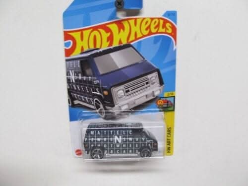 Collectable Carded Hot Wheels 2022 - 70's Van - Black HW Art Car