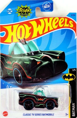 Collectable Carded Hot Wheels 2022 - Classic TV Series Batman Batmobile Toon'd - Black and Green