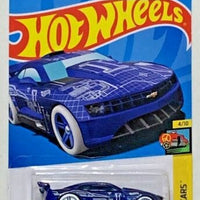 Collectable Carded Hot Wheels 2022 - Custom 2011 Camaro - Blue and White