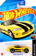 Collectable Carded Hot Wheels 2022 - Dodge Viper RT/10 - Yellow and Black