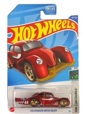 Collectable Carded Hot Wheels 2022 - Volkswagen VW Kafe Racer - Dark Red and Gold