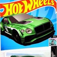 Collectable Carded Hot Wheels 2023 - 2018 Bentley Continental GT3 - Green and White 7