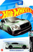 Collectable Carded Hot Wheels 2023 - 2018 Bentley Continental GT3 - Silver and Green 7