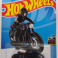 Collectable Carded Hot Wheels 2023 - Honda CB750 Cafe - Black and Blue
