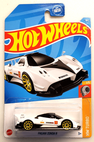 Collectable Carded Hot Wheels 2023 - Pagani Zonda R - White and Black