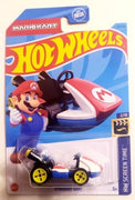 Collectable Carded Hot Wheels 2023 - Standard Kart - Mario Kart White, Blue and Red