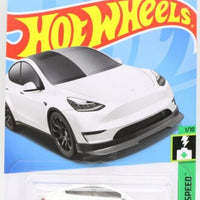 Collectable Carded Hot Wheels 2023 - Tesla Model Y - White
