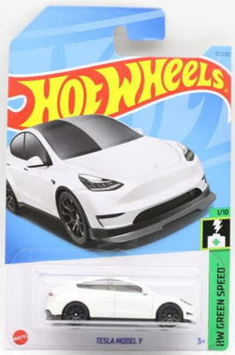 Collectable Carded Hot Wheels 2023 - Tesla Model Y - White