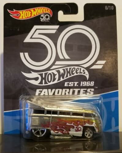 Collectable Carded Hot Wheels 50th Anniversary Favorites Volkswagen T1 VW Drag Bus Real Riders