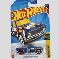 Collectable Carded Hot Wheels - Custom 1969 Chevy Pick Up Truck - Blue Art Cars