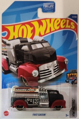 Collectable Carded Hot Wheels - Fast Gassin Racing Fuel - Satin Black and Red