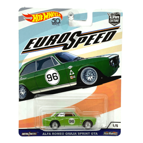 Collectable Carded Hot Wheels Car Culture Euro Speed Alfa Romeo Giulia Sprint GTA Real Riders