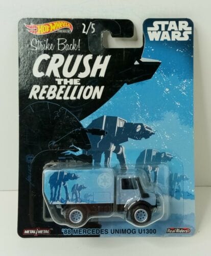 Collectable Carded Hot Wheels Star Wars Crush the Rebellion '88 Mercedes Unimog U1300 Real Riders
