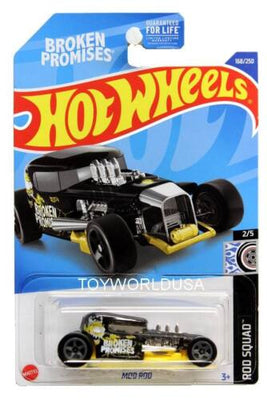 Collectable Carded Hot Wheels - Mod Rod Hot Rod - Black and Yellow Broken Promises